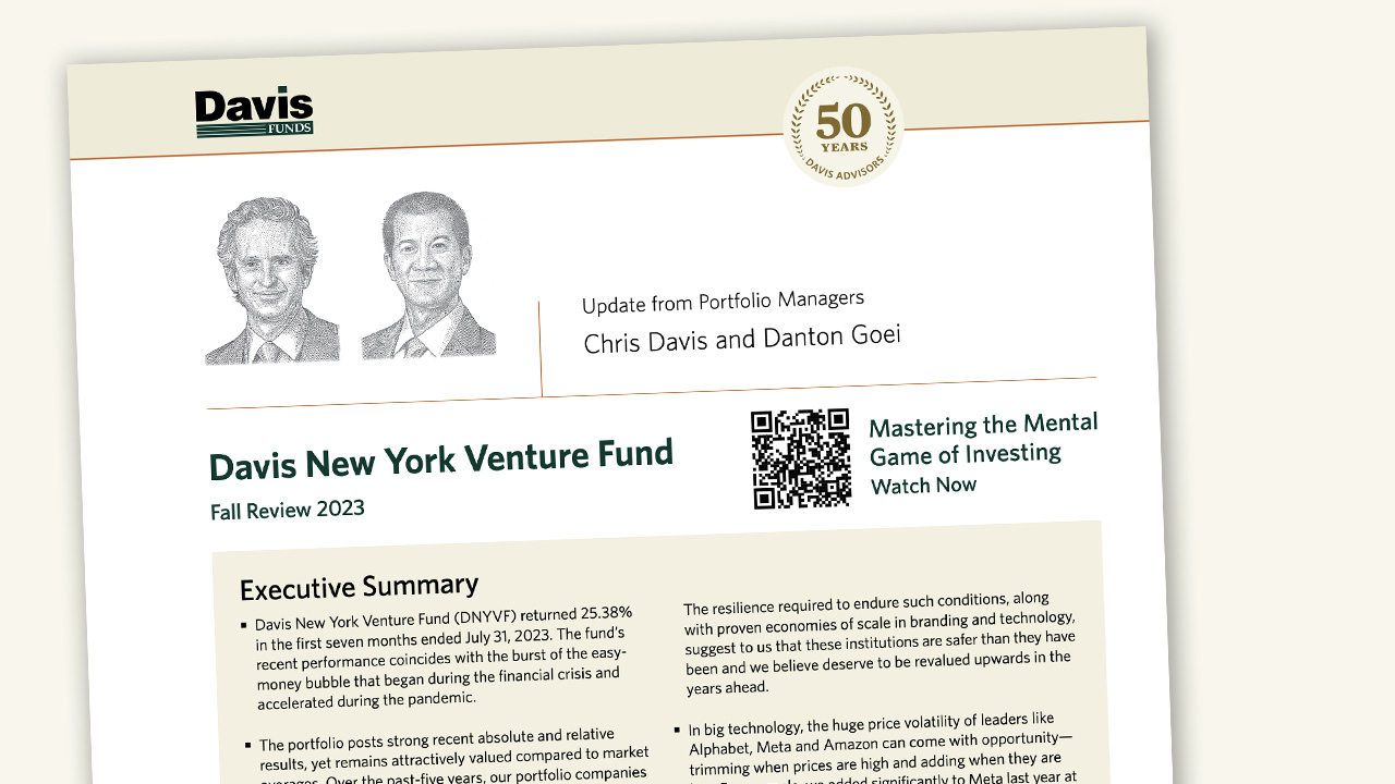 New: Davis NY Venture Fund PM Commentary
